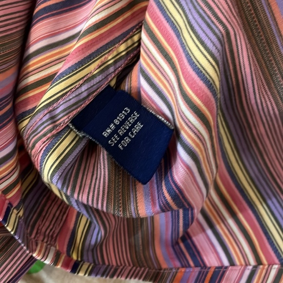 Robert Graham Colorful Stripes Button Down Blouse - Size Medium - Picture 9 of 11